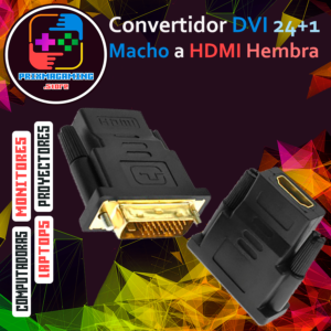 Convertidor DVI 24+1 macho a HDMI Hembra
