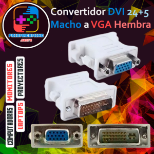 Convertidor DVI 24+5 Macho a VGA hembra