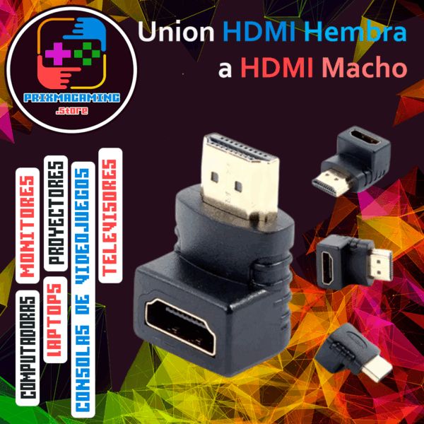 Union HDMI Hembra Macho tipo L