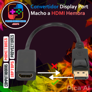 Convertidor DP Macho a HDMI Hembra
