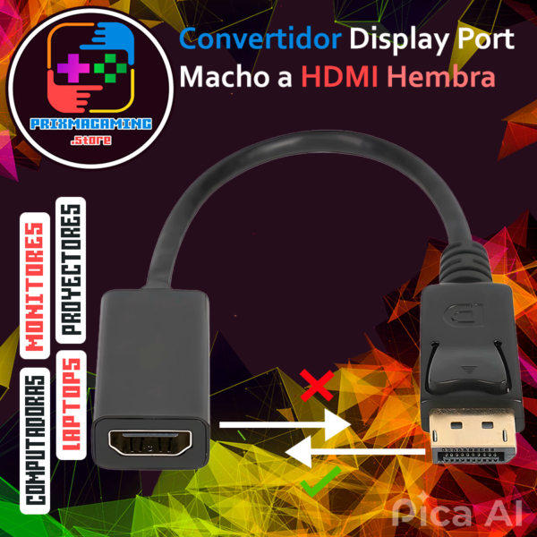 Convertidor DP Macho a HDMI Hembra