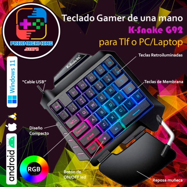 Teclado Gamer K-Snake G92