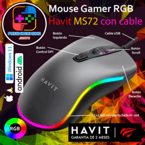 Mouse Gamer RGB HAVIT MS72