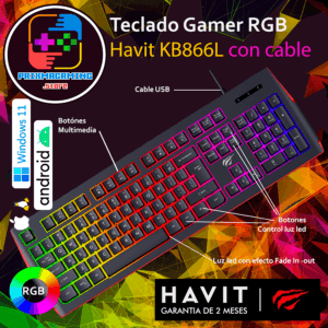 Teclado Gamer RGB Havit KB866L